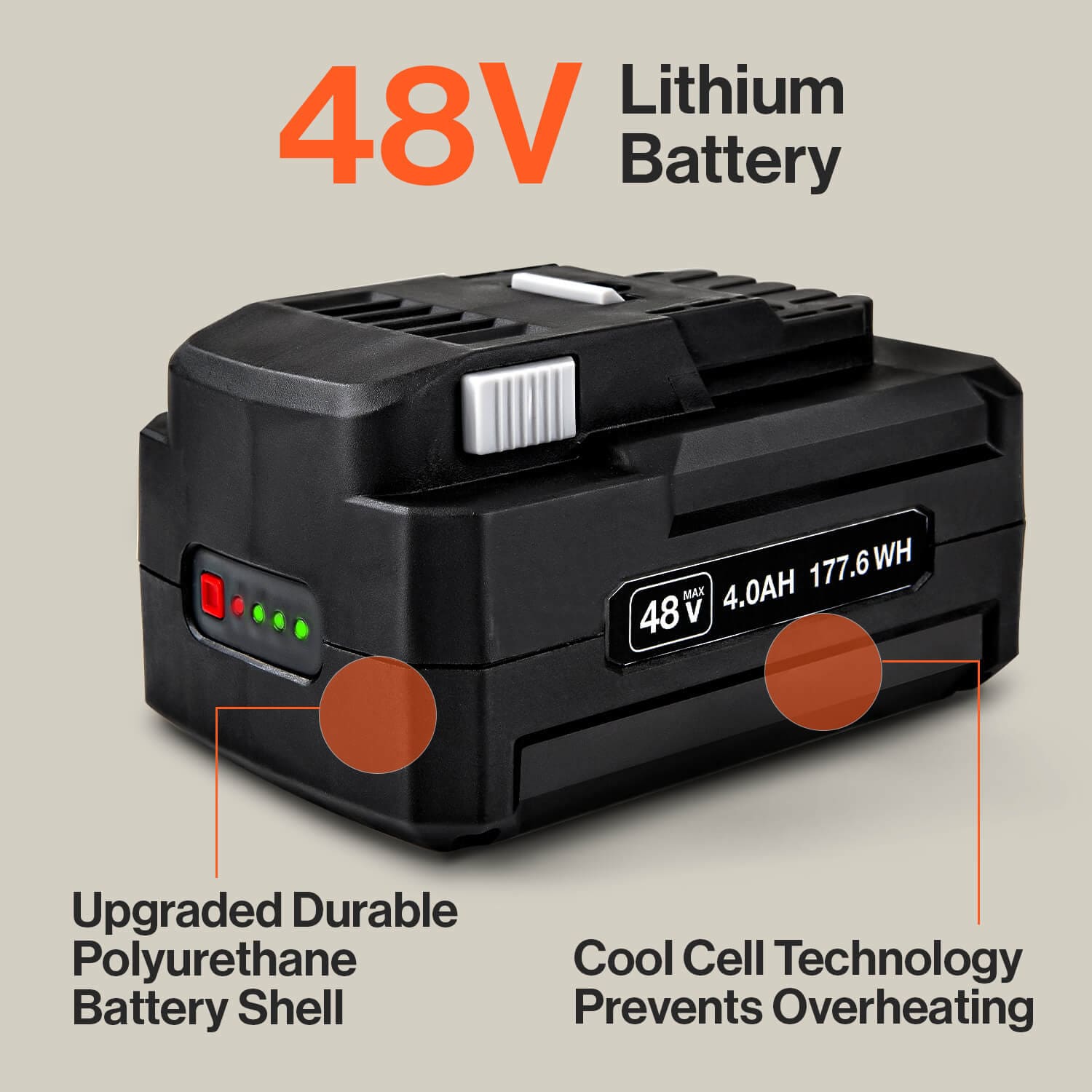 SuperHandy 48V 4Ah Lithium Ion Battery - For 48V Battery Systems GUT138