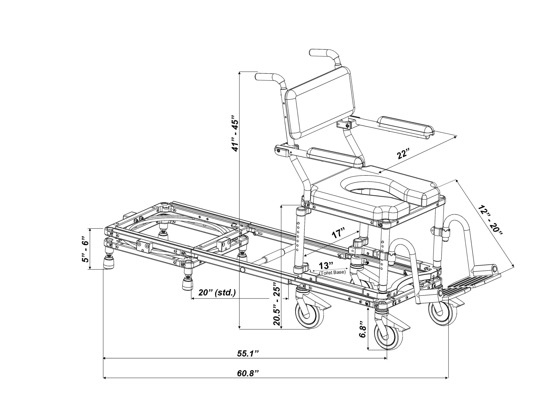 Nuprodx MC6000RS Rear Shower Stall Slider All-in-One transfer system MC6000RS