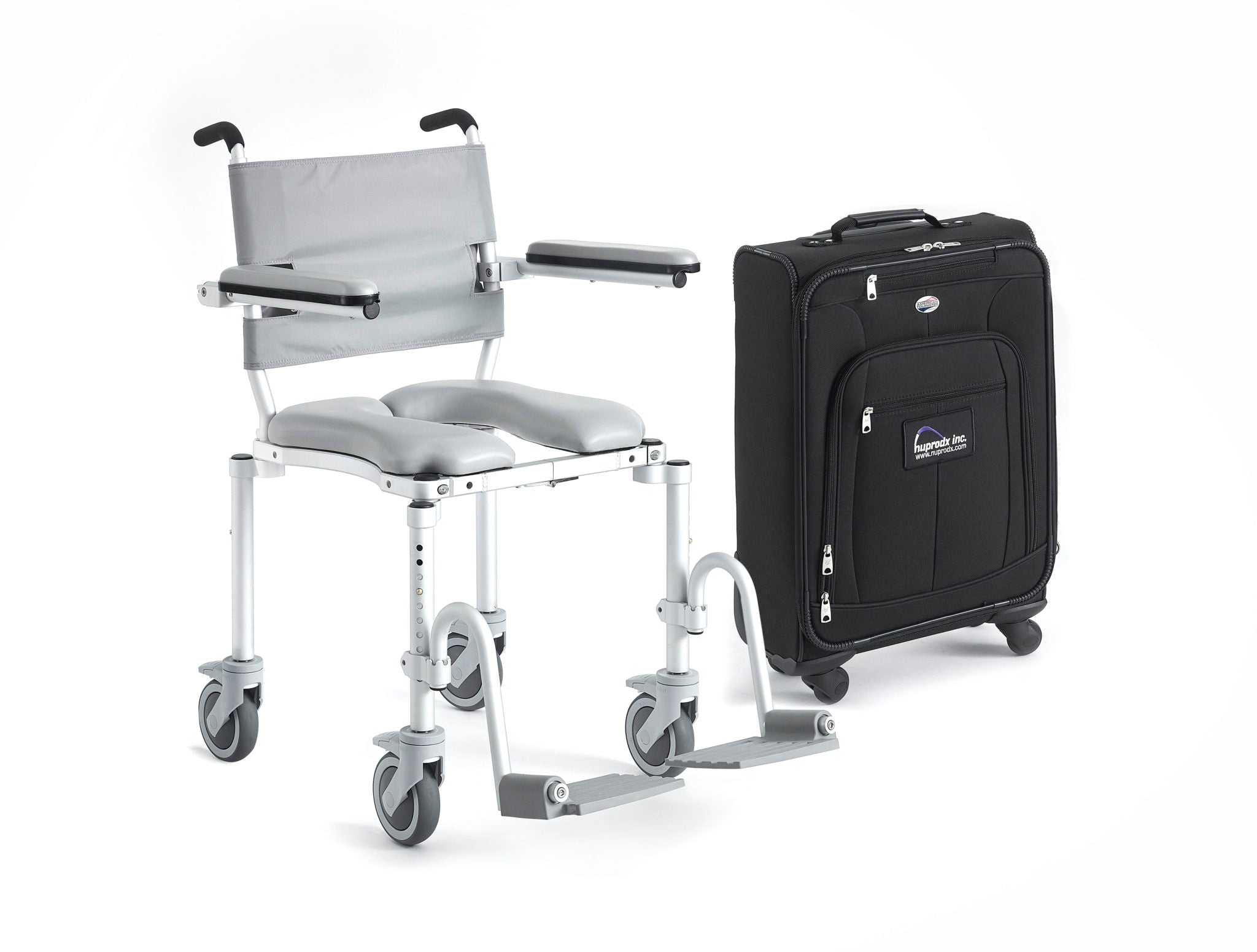 Nuprodx MC4000TX Rolling shower and commode chair for travel MC4000TX