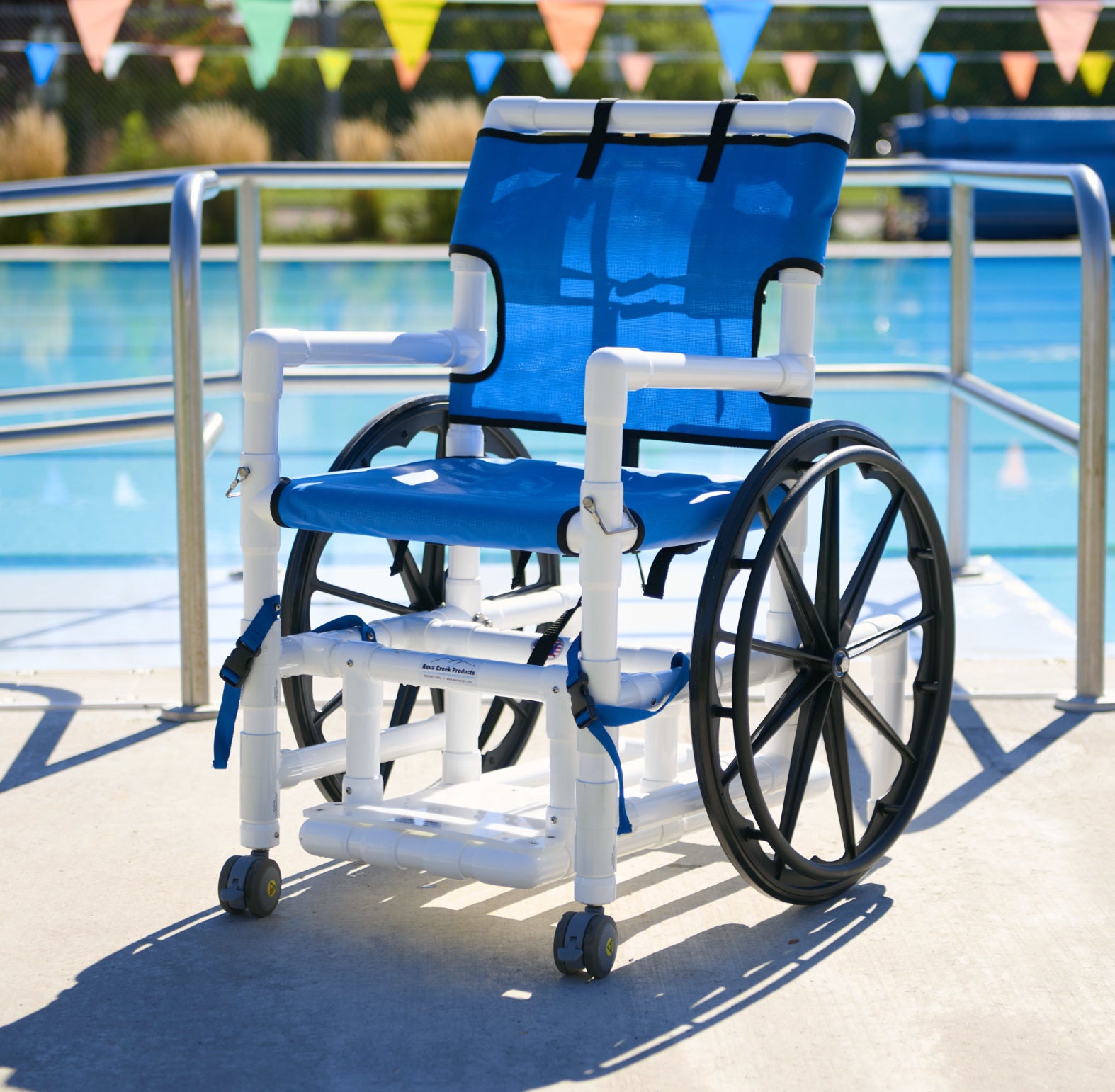 Aqua Creek Access Chair with Pvc Mesh Seat and Slide Out Footrest F-520SPM
