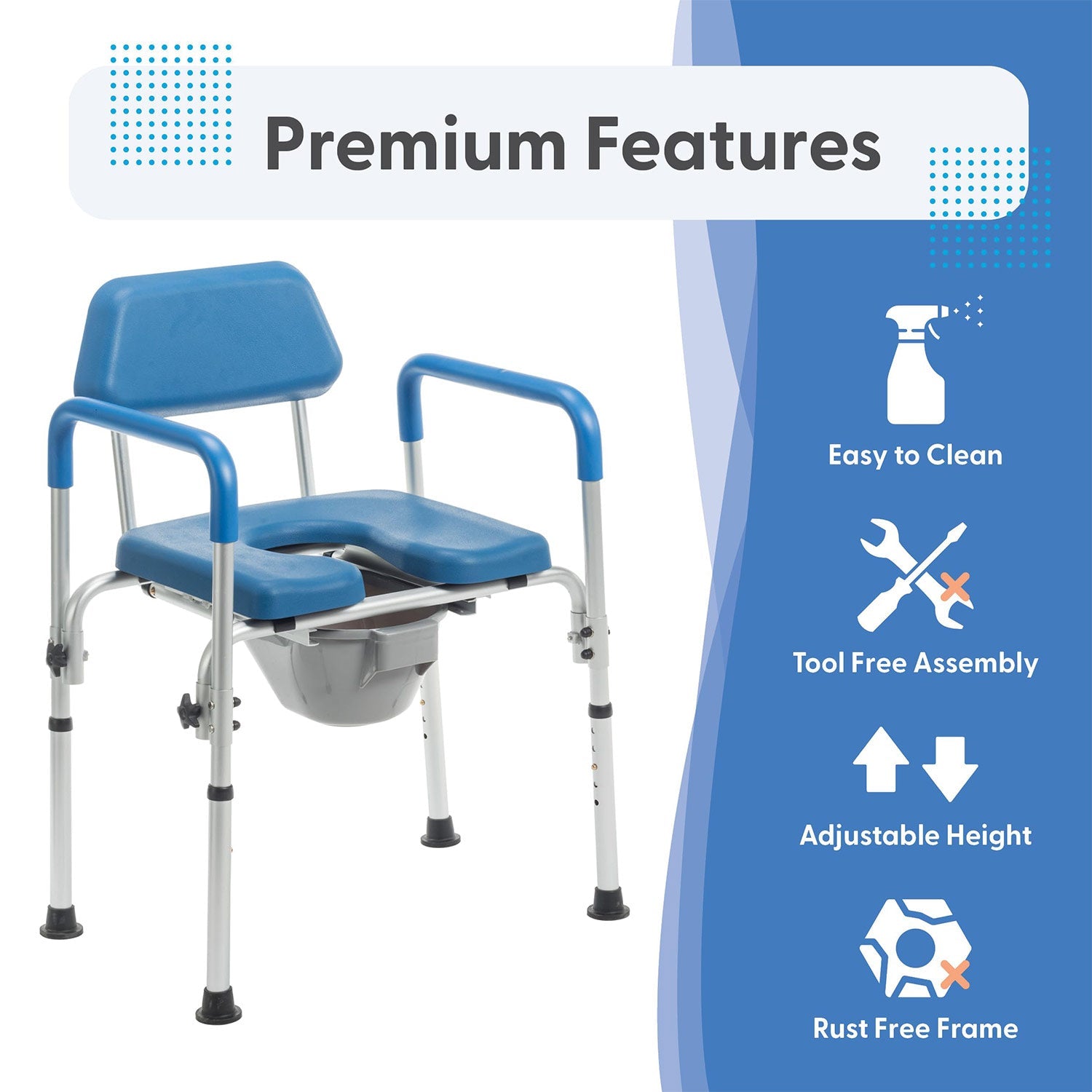 Journey SoftSecure 3-in-1 Commode Chair with Back 33321
