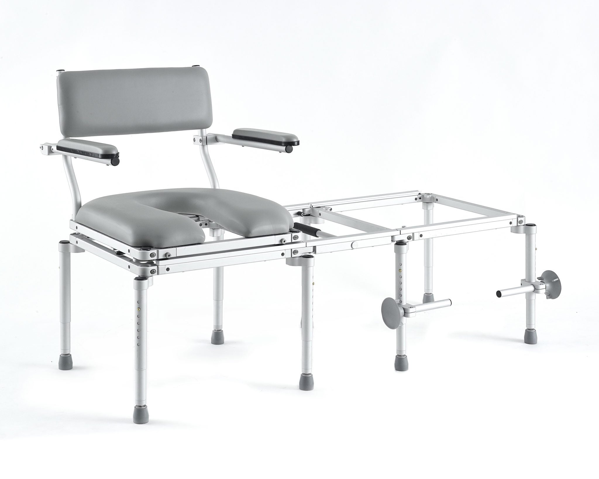 Nuprodx MC5200 stationary commode & shower chair, tub transfer system MC5200