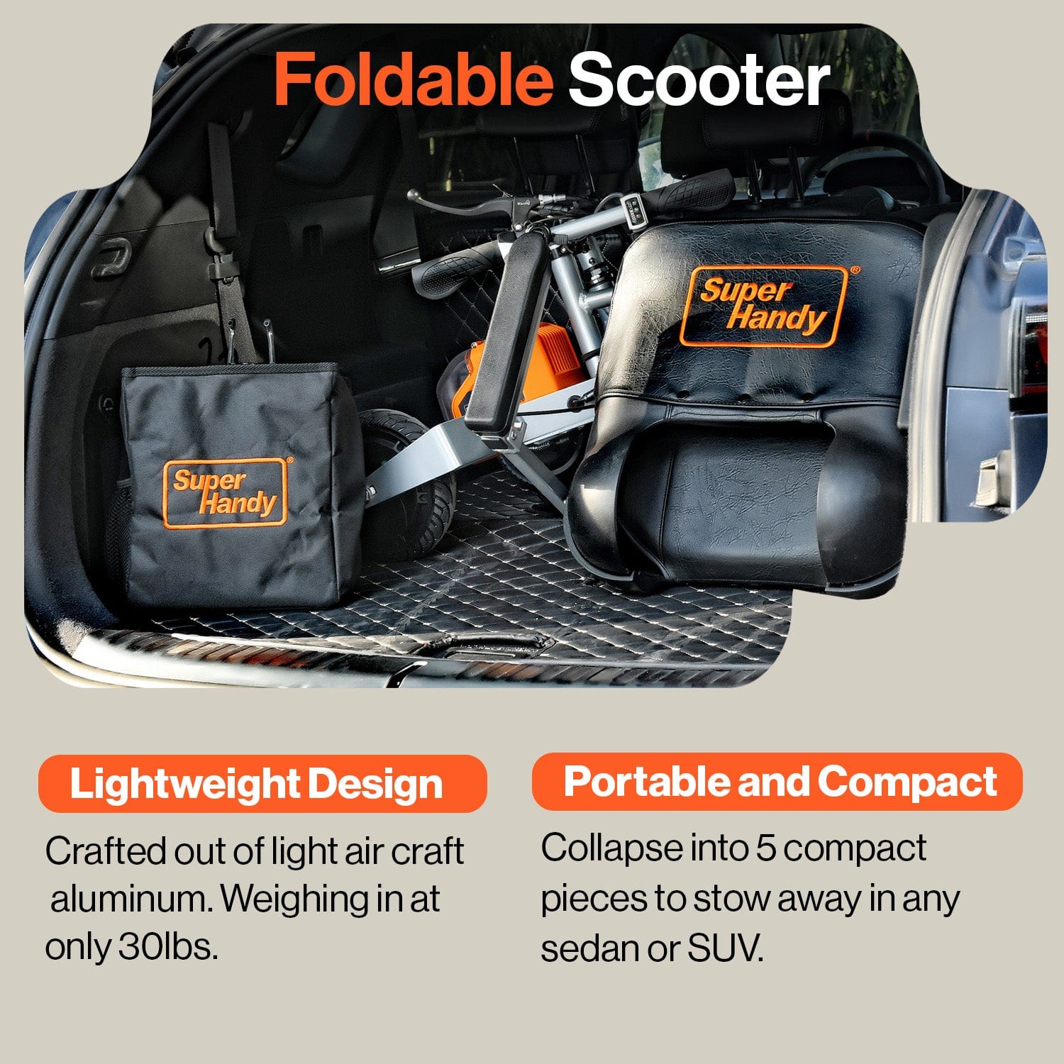 SuperHandy Passport Plus Mobility Scooter 330Lb Max Weight GUT140